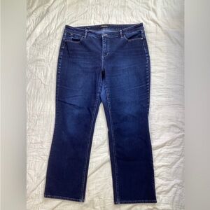 Talbots Flawless Five Pocket Straight Curvy Jeans Dark Wash 16P